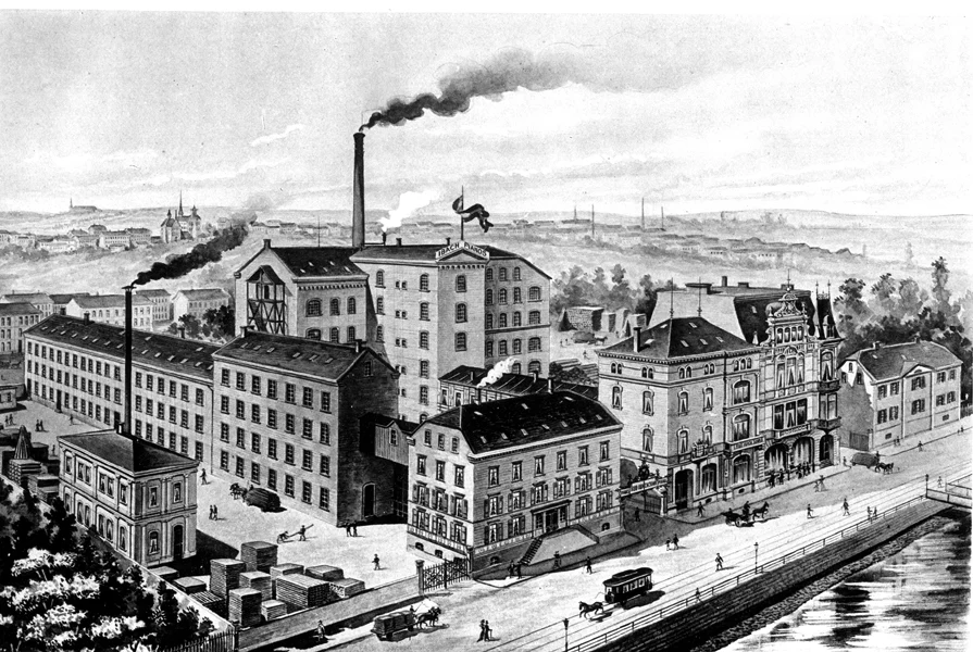 Die neue Barmer Fabrikanlage, um 1890